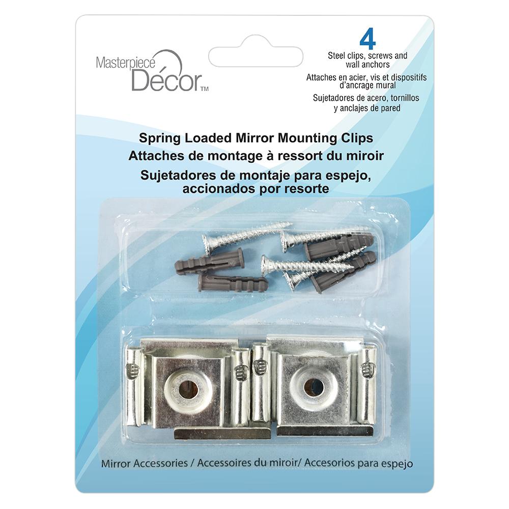 Masterpiece Decor Spring Loaded Mirror Mounting Clips 4 Pack 82003 Masterpiece Decor Spring Loaded Mirror Mounting Clips 4 Pack 82003 The Home Depot