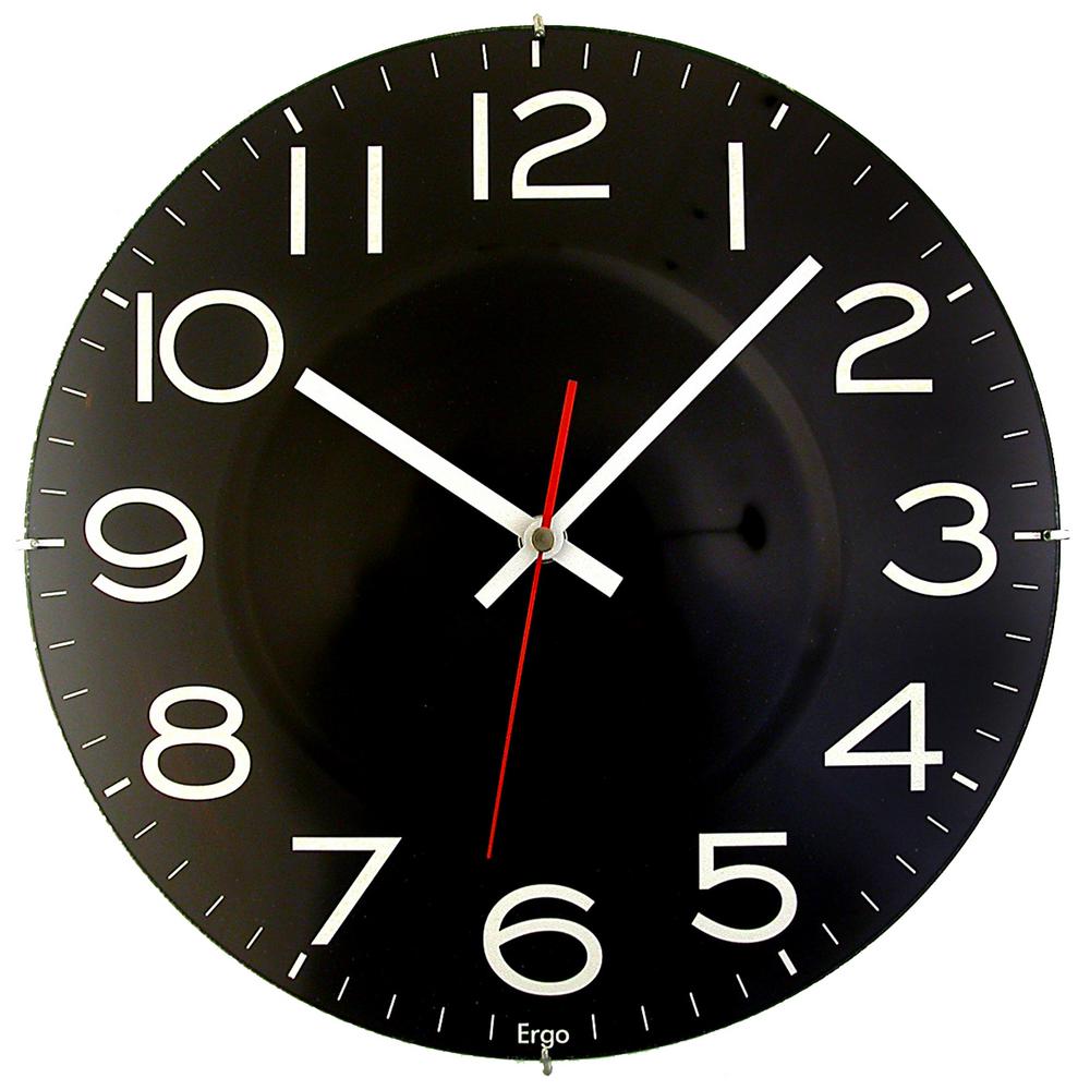 11-1/2 in. Black Wall Clock with Quartz Movement