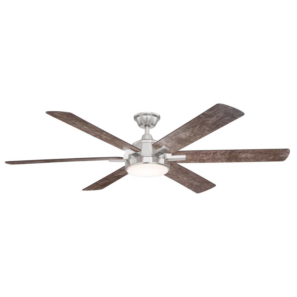 Home Decorators Collection Carden 66 In Led Brushed Nickel Ceiling Fan With Light And Remote Control