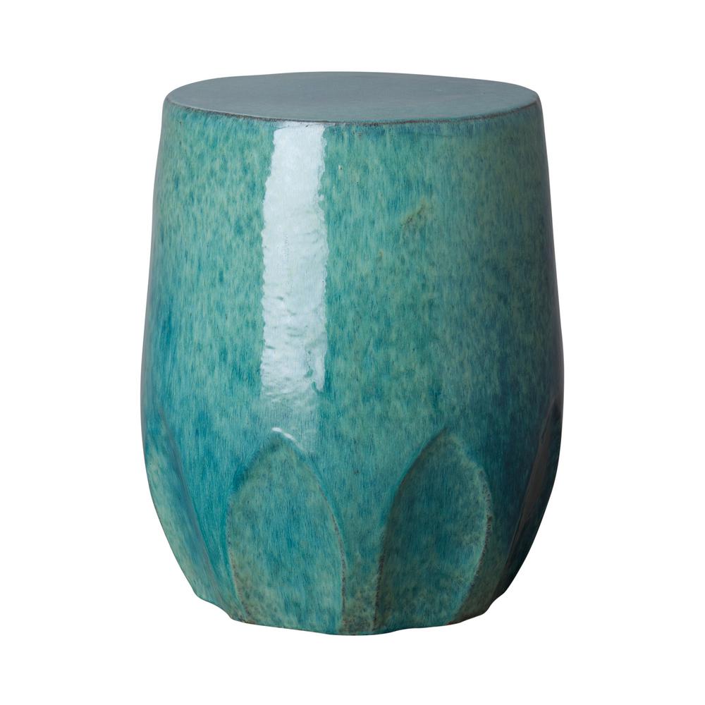 Emissary Tx Blue Ceramic Garden Stool 1259bl The Home Depot