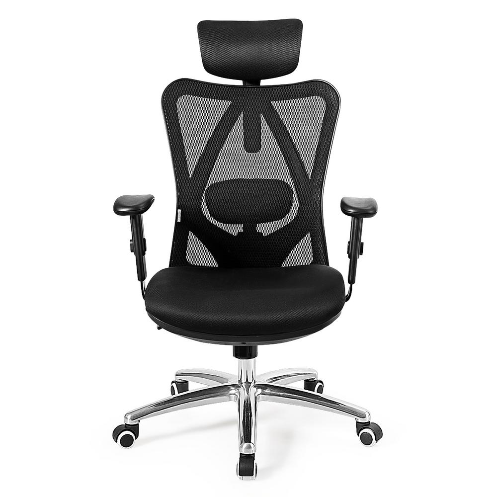 Costway Black High Back Mesh Office Chair With Adjustable Lumbar Support And Headrest Hw62423 The Home Depot