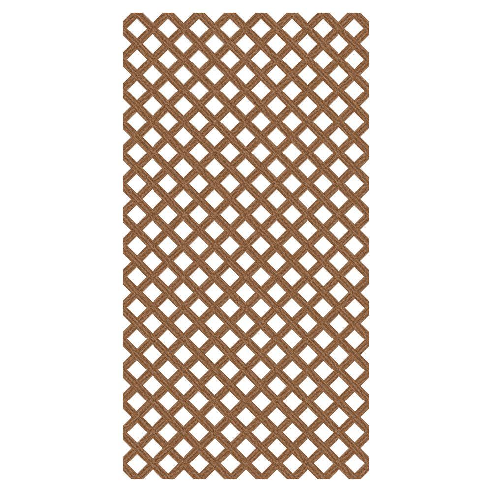 Veranda 4 ft. x 8 ft. California Redwood Garden Vinyl Lattice-73004023