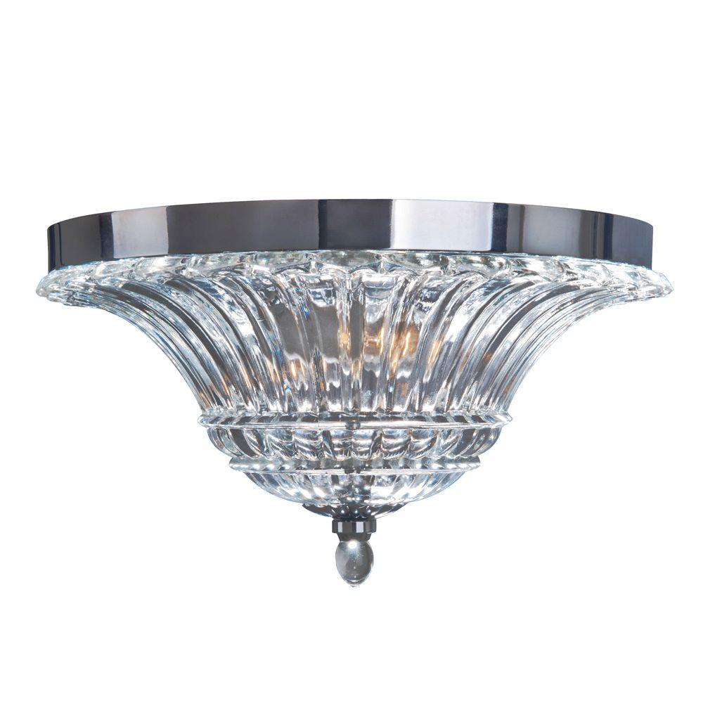 Chrome Flush Mount Lights Lighting The Home Depot Glacier