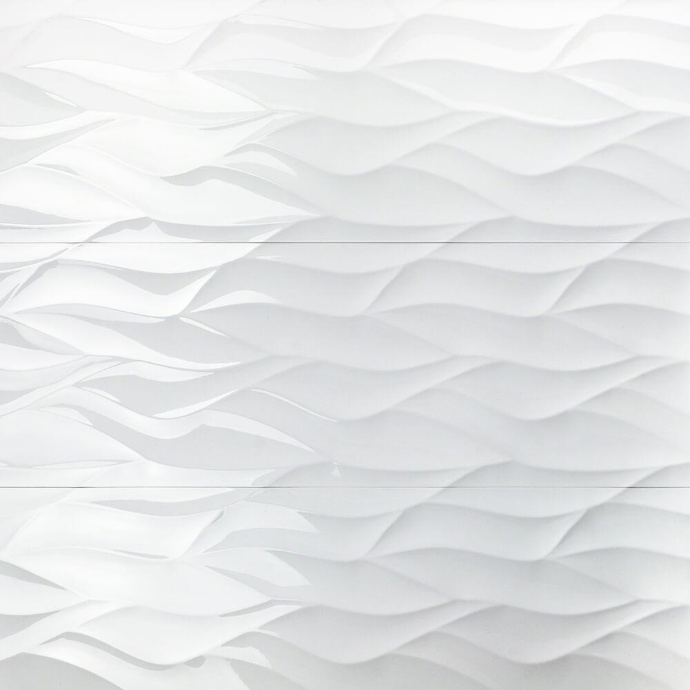 Ivy Hill Tile Ripple White Wavy 12 in. x 36 in. 10mm Polished Ceramic