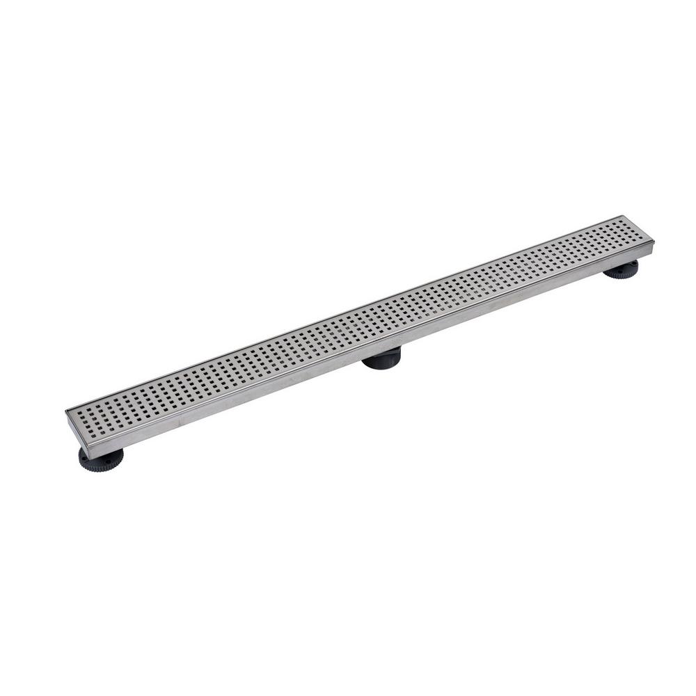 Designline 36 in. SS Linear Drain Square Grate, Silver