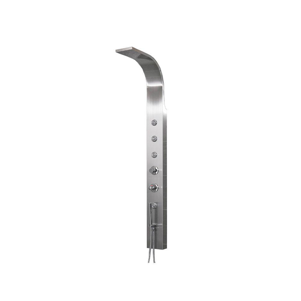 Ariel 4 Jet Shower Panel System In Silver Valve Included A303 Ariel 4 Jet Shower Panel System In Silver Valve Included