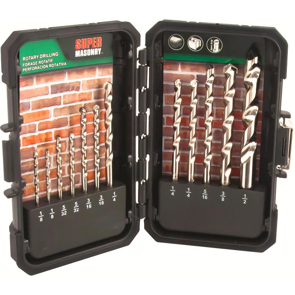 MIBRO Super Masonry Slow-Spiral Rotary Drill Bit Set (12-Piece)