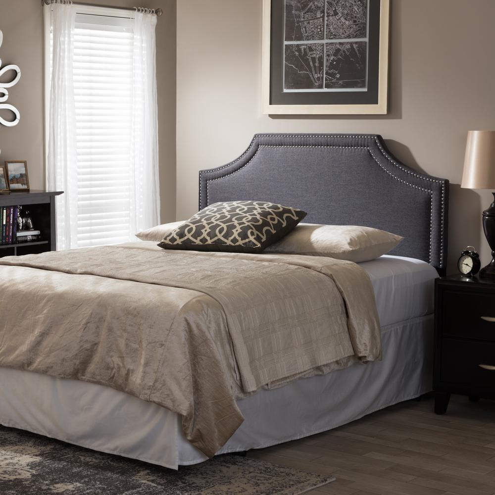 Baxton Studio Avignon Gray Full Headboard 28862 6866 Hd The Home Depot