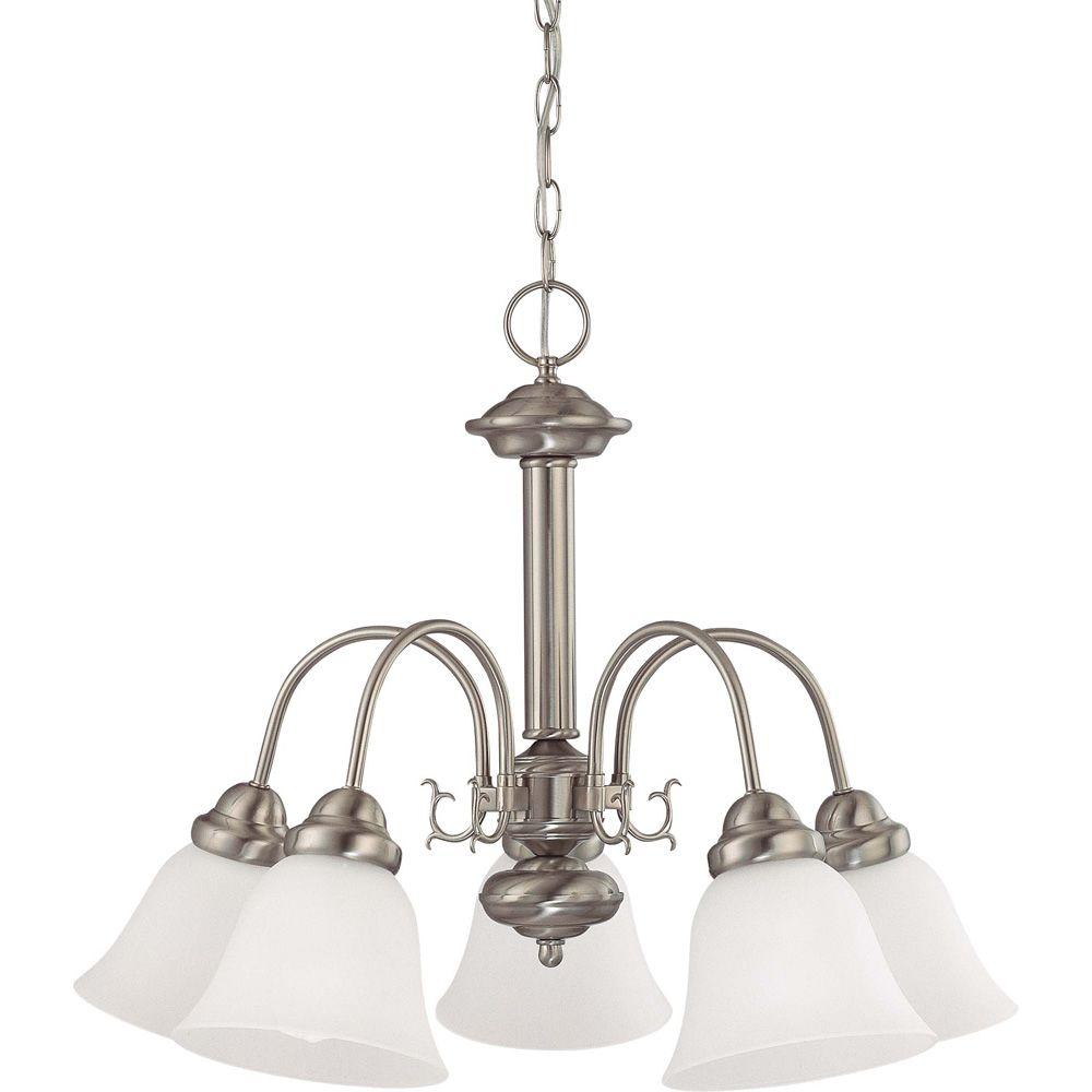 Commercial Electric 5 Light Brushed Nickel Chandelier Hon8115a
