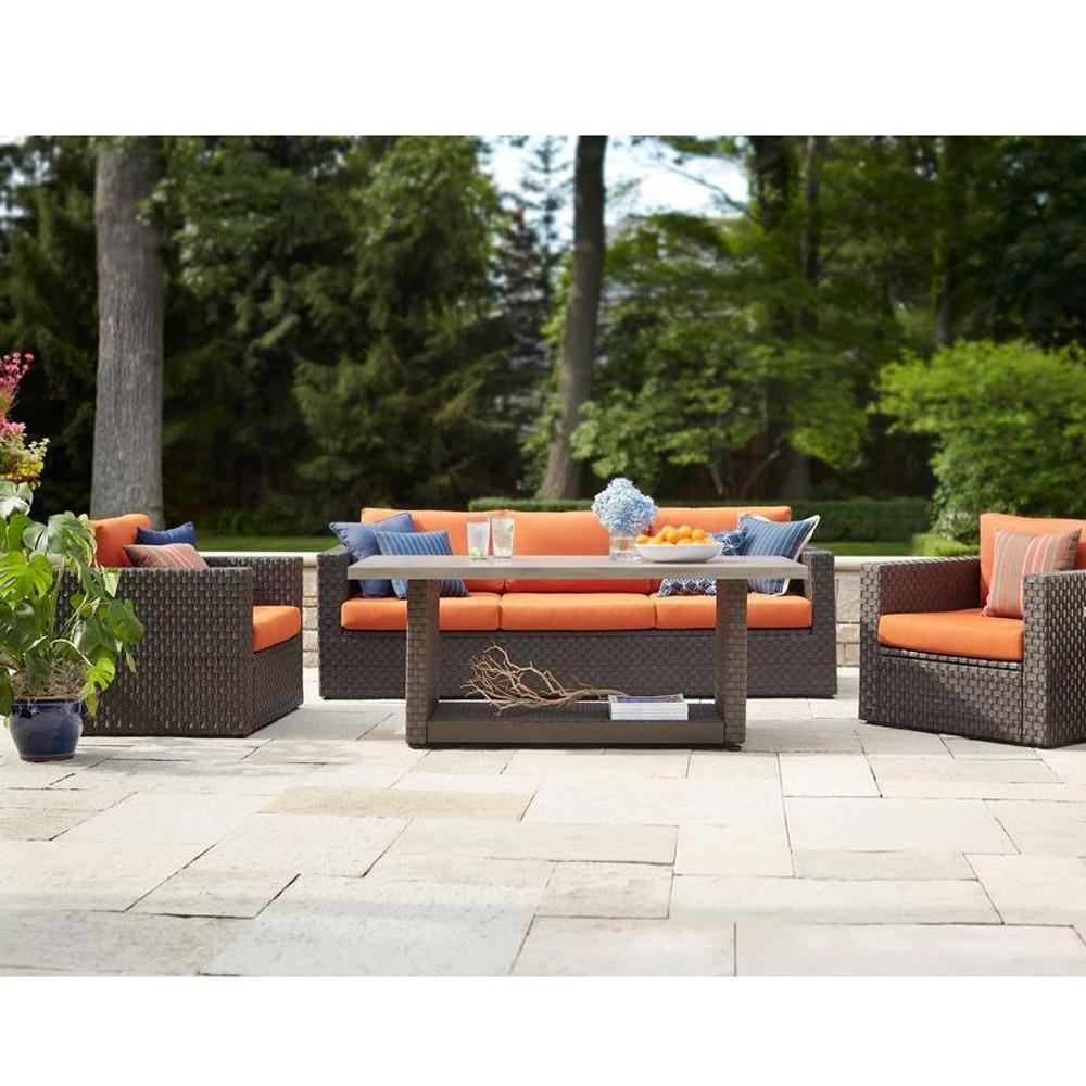 Hampton Bay Moreno Valley 4-Piece Brown Resin Wicker Patio Seating Set with... by Hampton Bay