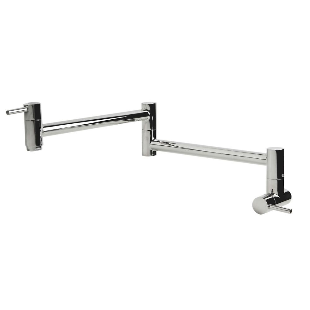 delta pot filler stainless steel
