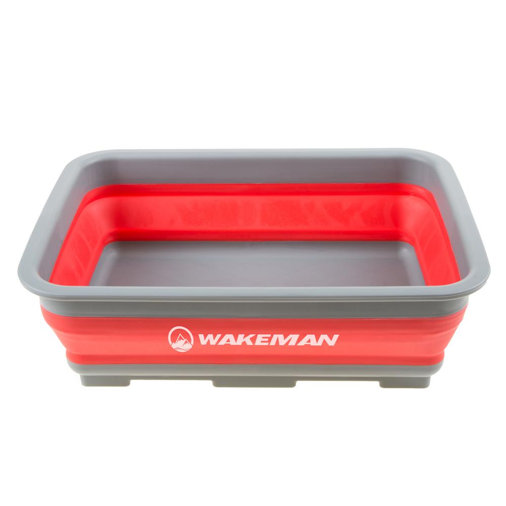 Wakeman Outdoors 10l Red Collapsible Portable Wash Basin