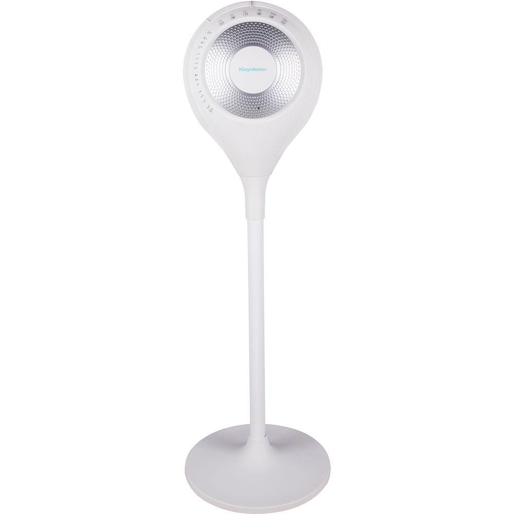 Keystone 45 inch 360° Indoor Pedestal Fan with Eco-Mode in White by Keystone