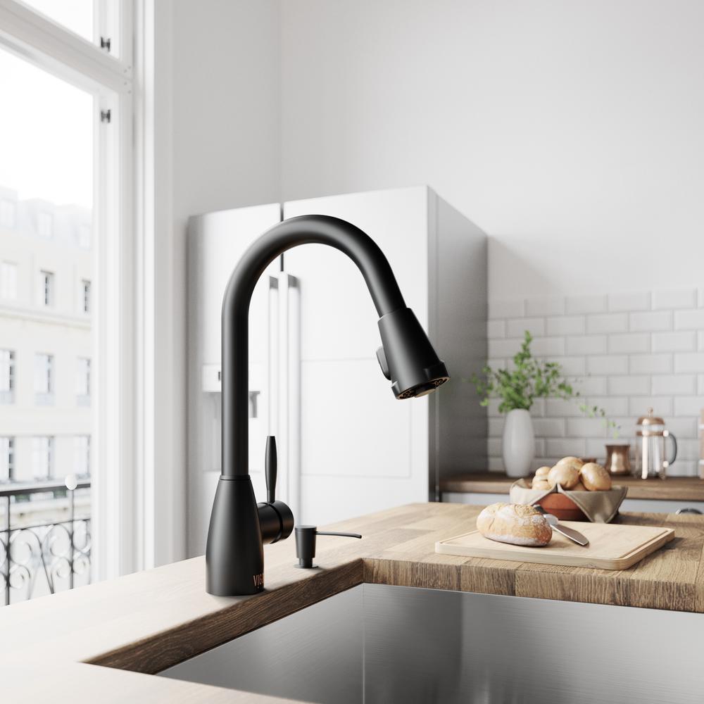 Vigo Graham Single Handle Pull Down Sprayer Kitchen Faucet In
