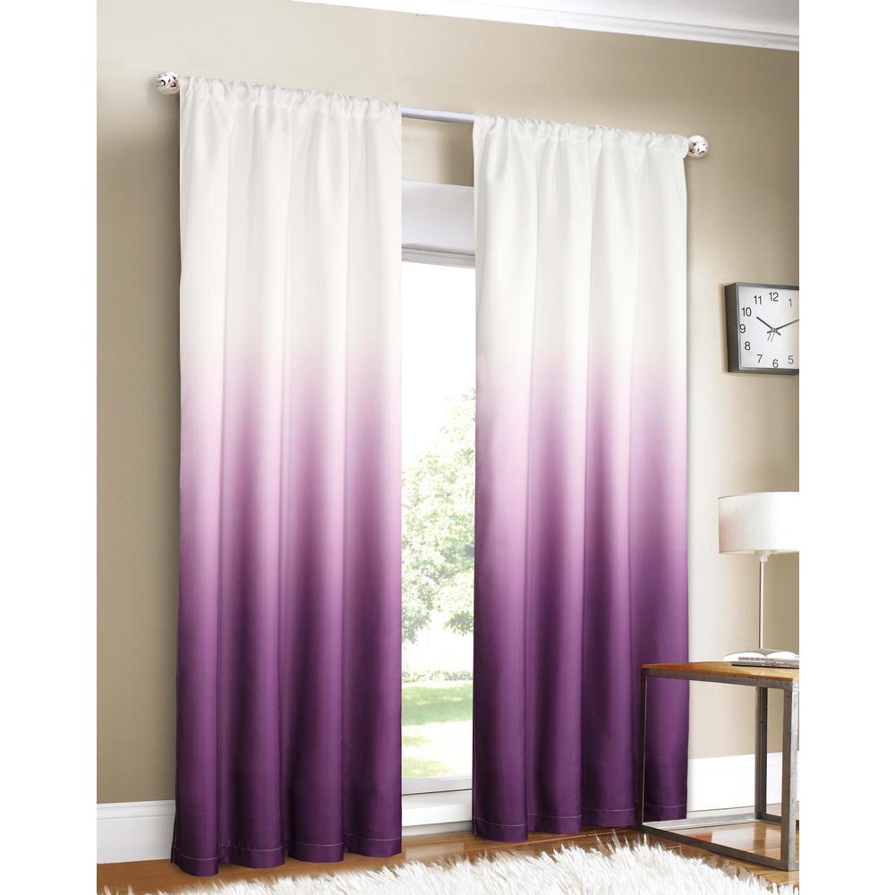 Purple Curtains D Window Treatments The Home Depot Shades 40 In W X 84 L Ombre Design Window Panel Pair