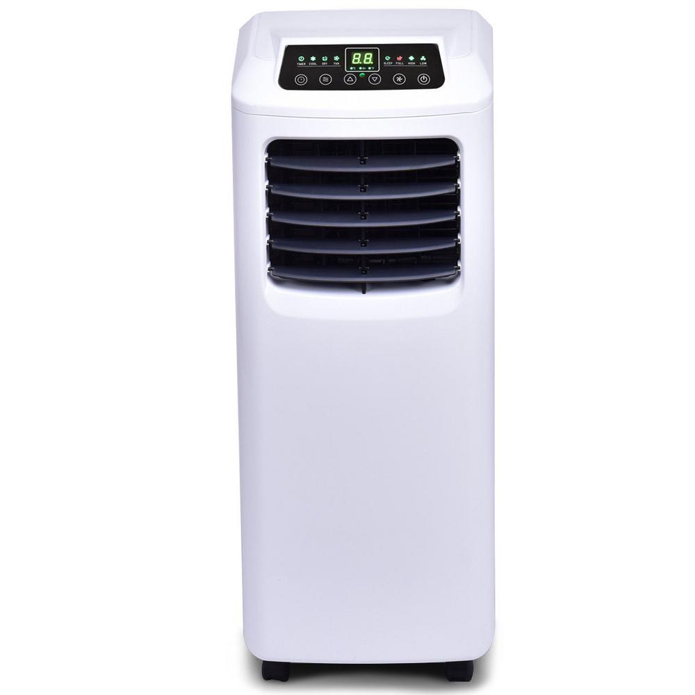 Costway 10000 Btu Portable Air Conditioner And Dehumidifier Function In White With Window Kit Remote