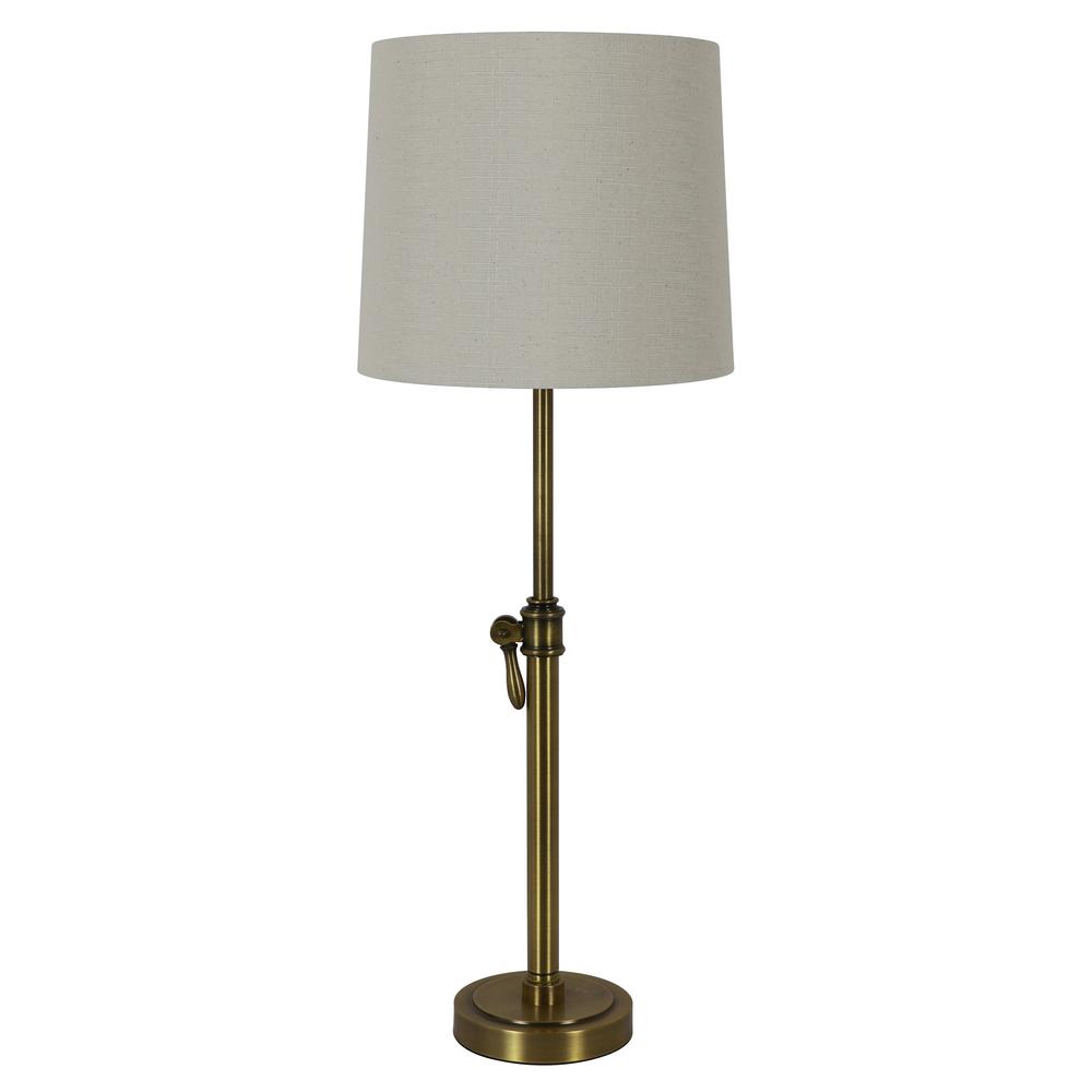 Decor Therapy Henry 32 In Adjustable Brass Table Lamp With Shade
