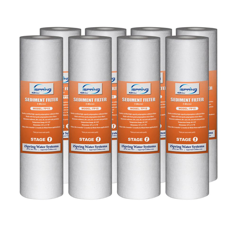 Ispring 5 Micron 10 In X 25 In Universal Sediment Filter Cartridges 15000 Gal Multi Layer 8 7330