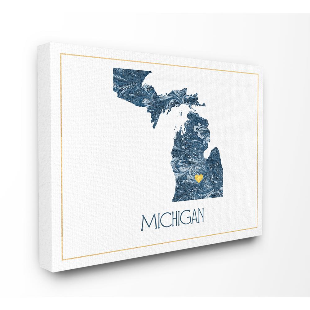 The Stupell Home Decor Collection 24 In X 30 In Michigan Minimal Blue Marbled Paper Silhouette By Daphne Polselli Canvas Wall Art Cw 1461 Cn 24x30 The Home Depot,Make Home Decor Craft Ideas