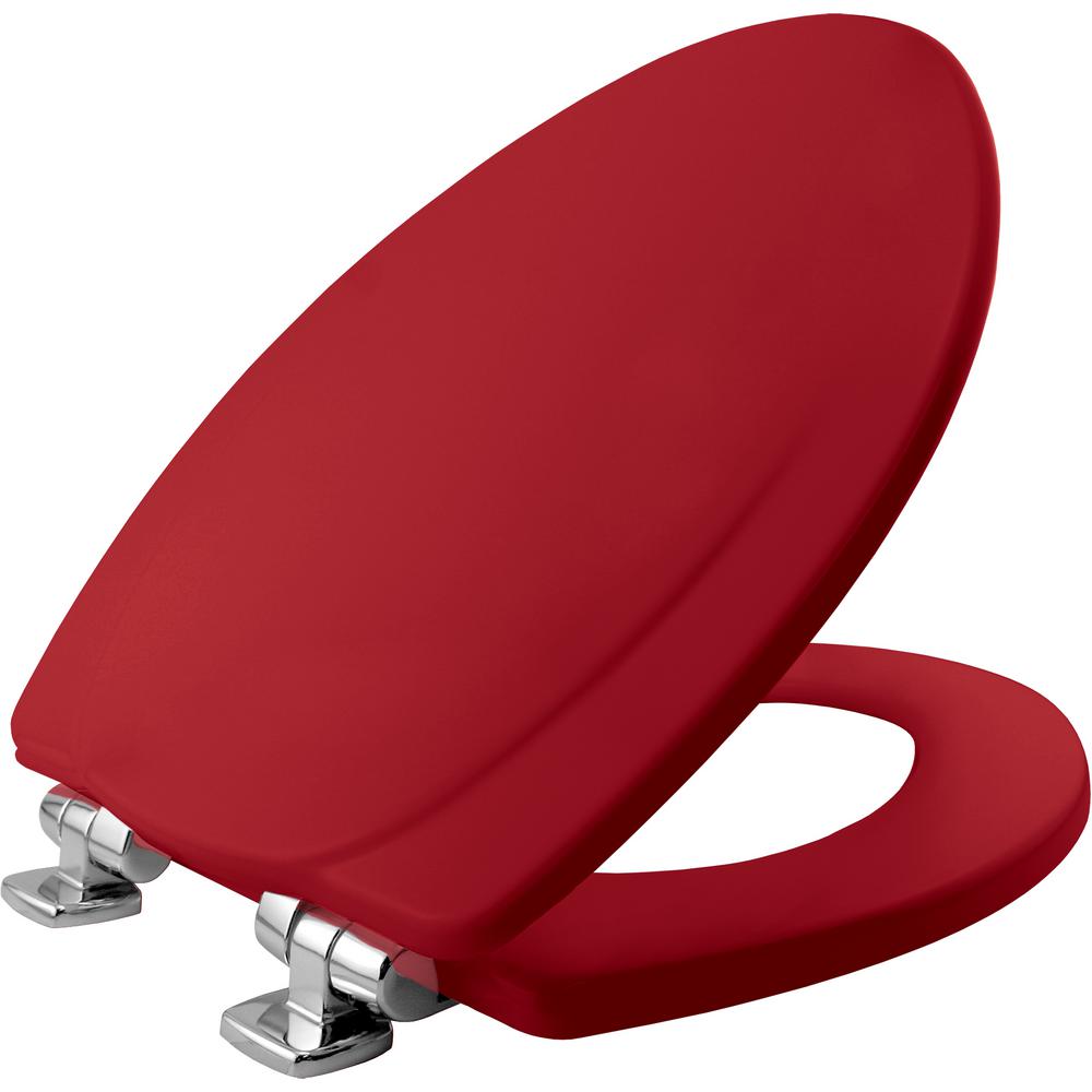 red elongated toilet seat cover