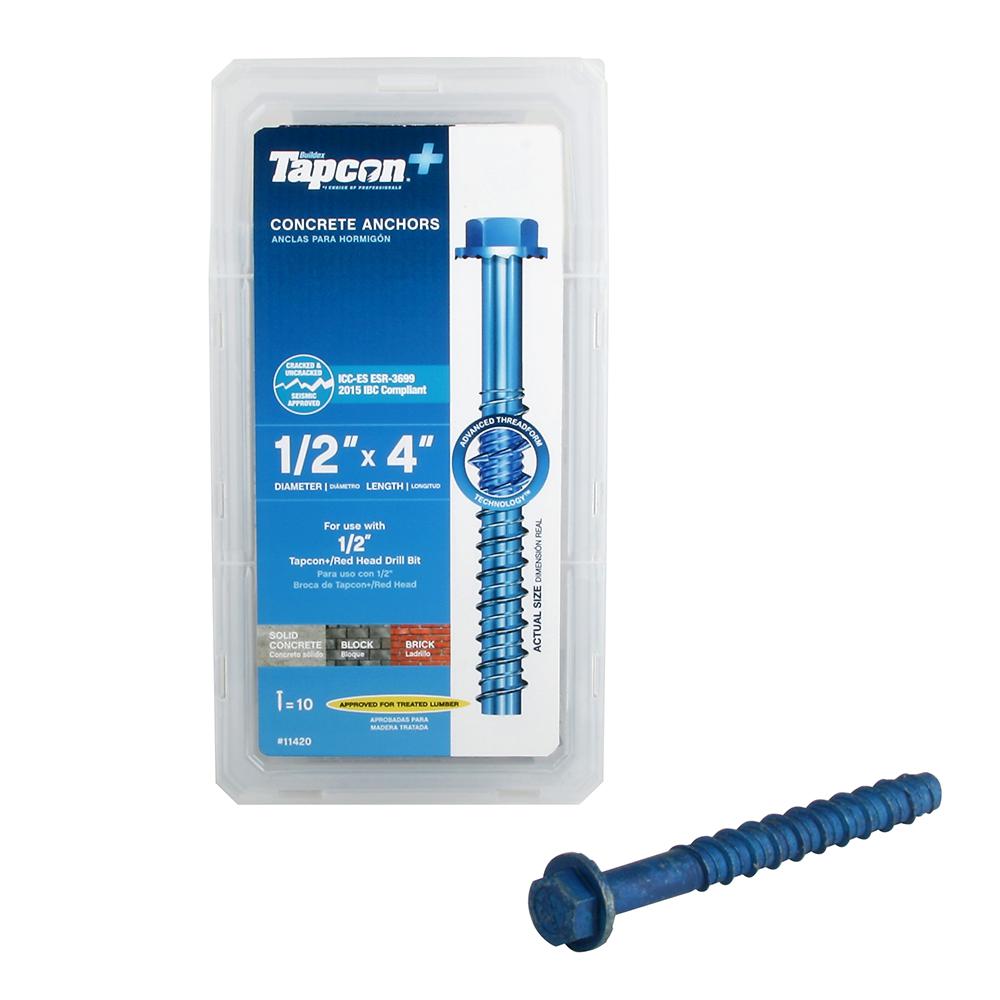 Tapcon 1/4 in. x 1-3/4 in. Phillips-Flat-Head Concrete Anchors (75 ...