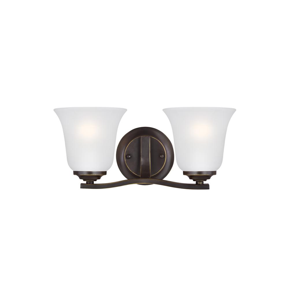 Sea Gull Lighting Emmons 2 Light Heirloom Bronze Vanity 4439002 782 Sea Gull Lighting Emmons 2 Light Heirloom Bronze Vanity