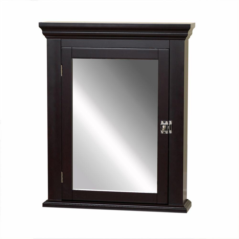 Zenith Early American 22 25 In W X 27 25 In H X 5 75 In D Framed Surface Mount Bathroom Medicine Cabinet In Espresso Mc11ch The Home Depot