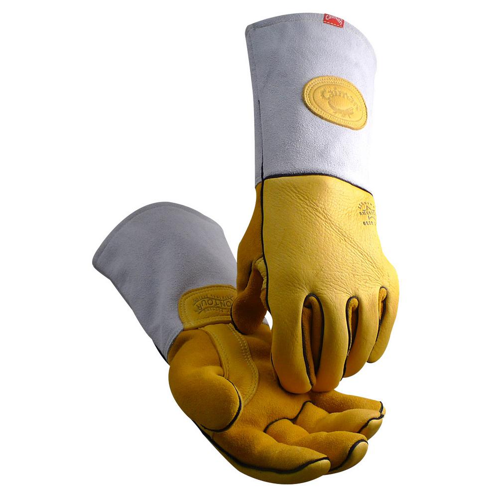 Caiman Large Gold Heavy Duty Deer Grain Welding Gloves14855 The