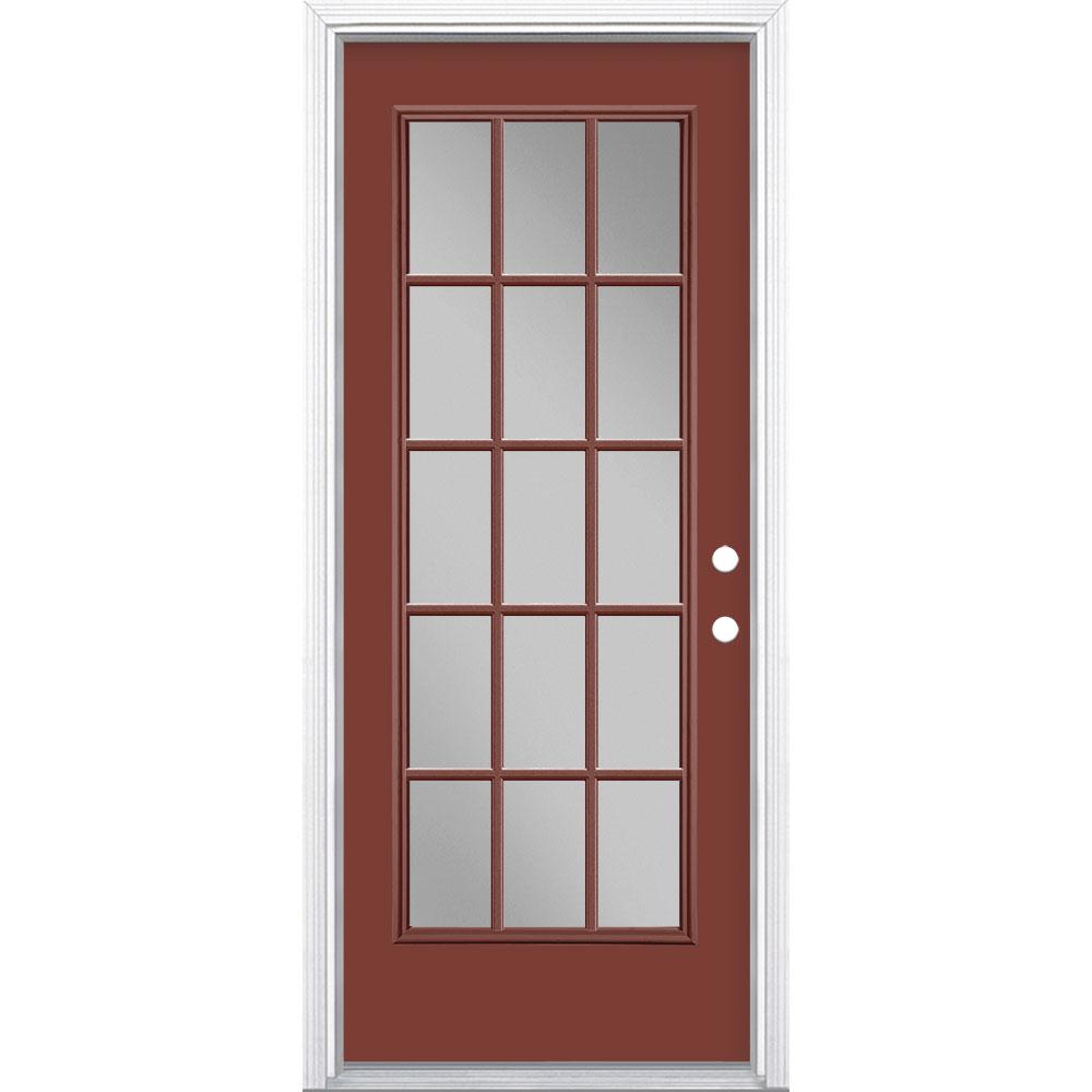 Masonite 32 In X 80 In Red Bluff 15 Lite Left Hand Clear Glass