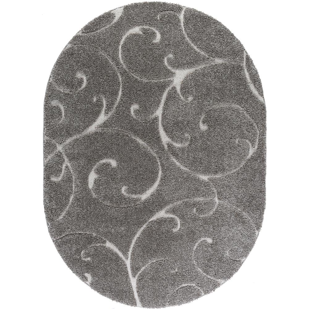 Tayse Rugs Berkshire Shag Taupe 4 Ft X 5 Ft Oval Area Rug