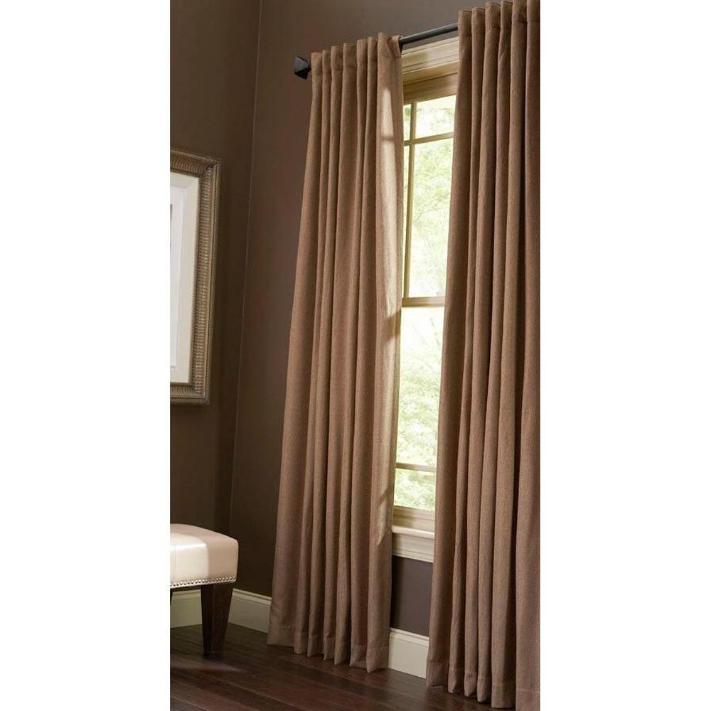 Martha Stewart Living SemiOpaque Nutmeg Thermal Tweed Back Tab Curtain1622511 The Home Depot