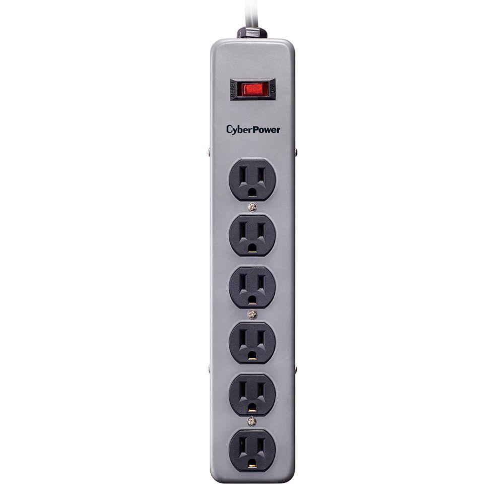 CyberPower 6 ft. 6Outlet Metal Surge ProtectorCSB606M The Home Depot