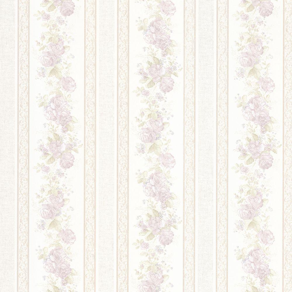 Mirage Tasha Lavender Satin Floral Scroll Stripe Wallpaper Mirage Tasha Lavender Satin Floral Scroll Stripe Wallpaper