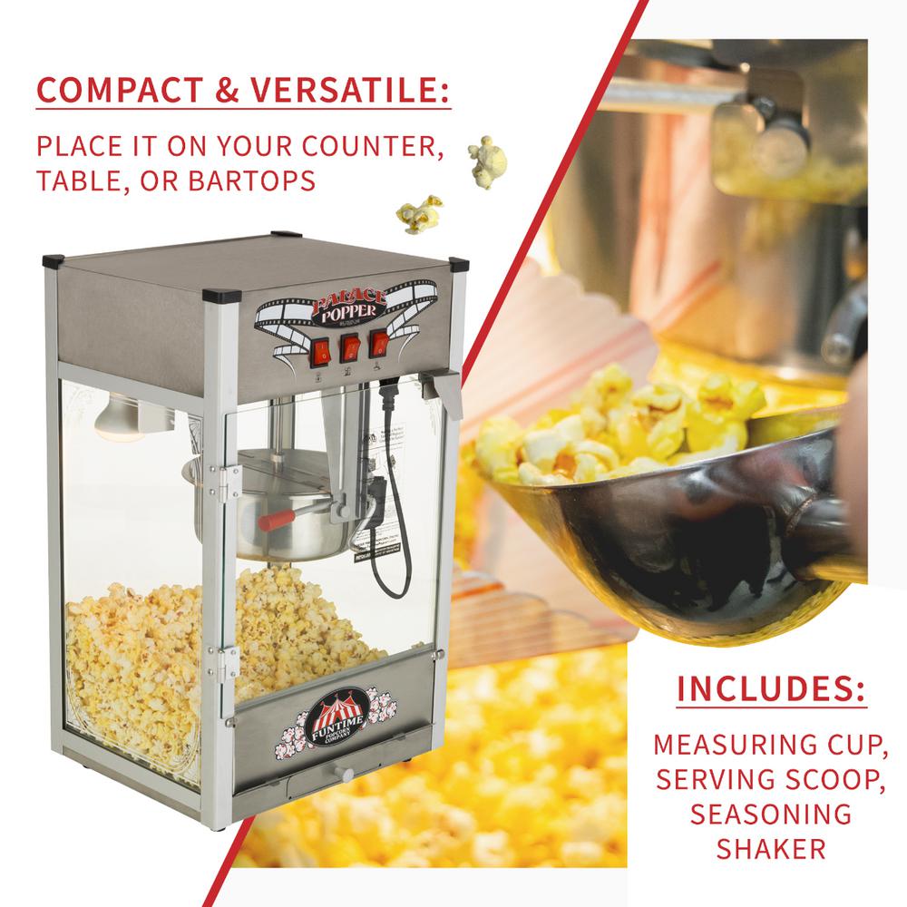 FT824PP Funtime Palace Popper 8 OZ Commercial Bar Style Popcorn Popper Machine
