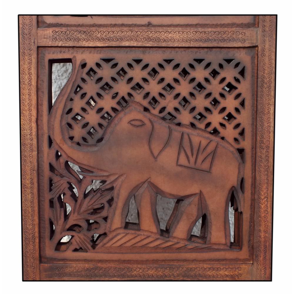 6 1//2”T By 8 1//2” W Elephant Hand Carved From Iron Wood With Excellent Details
