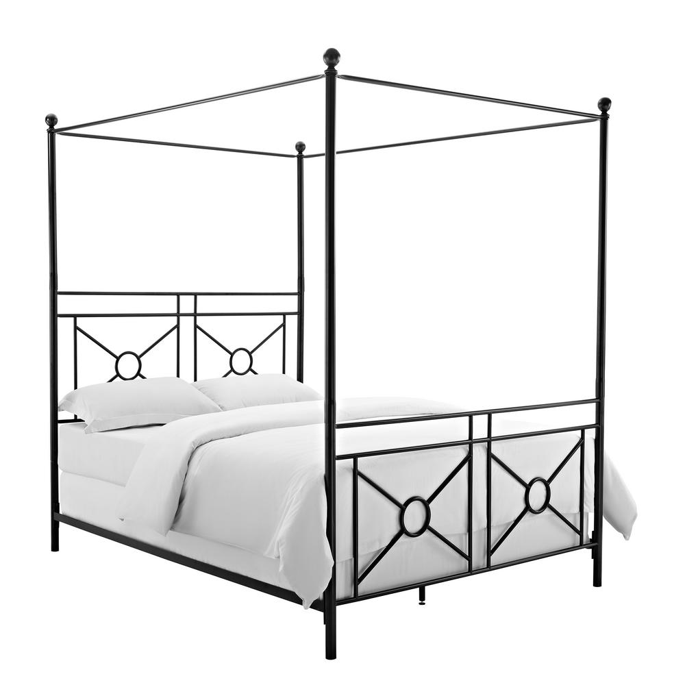 Crosley Montgomery Black King Canopy Bed Kf716002bk The Home Depot Montgomery Black King Canopy Bed