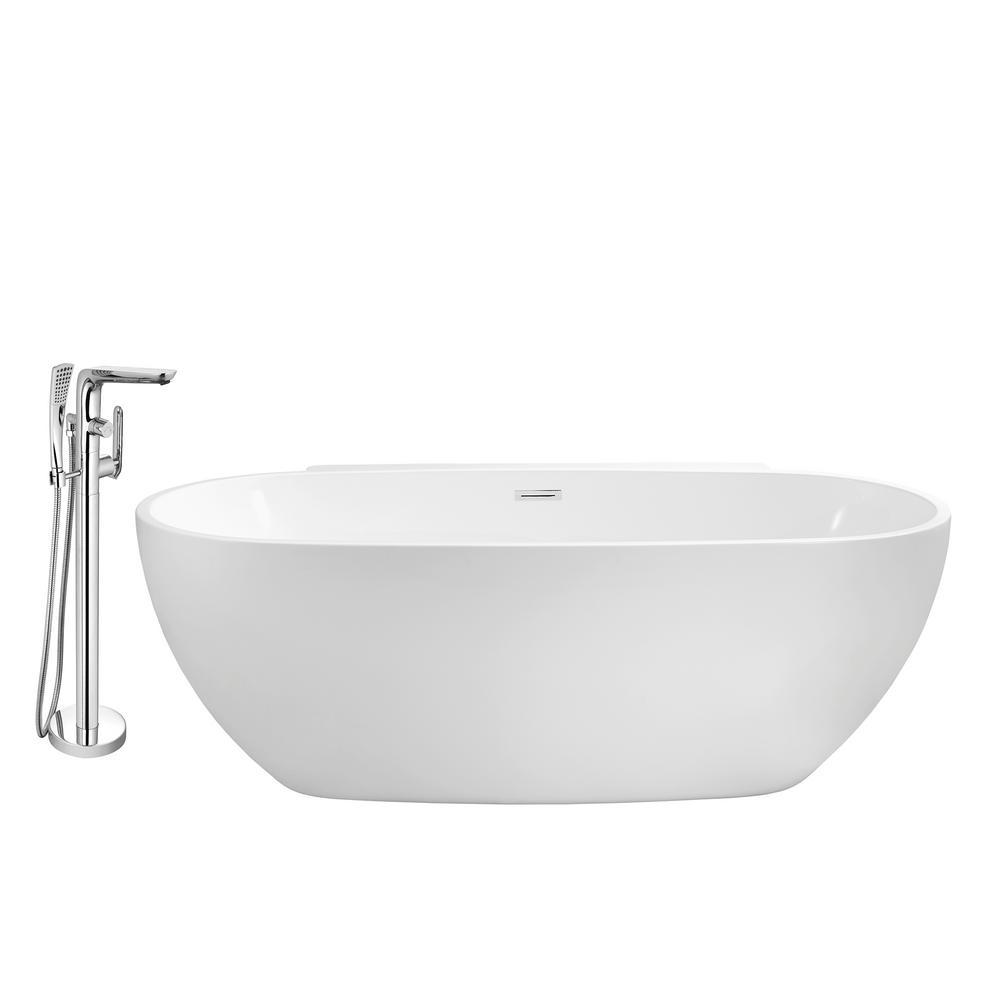 Streamline Tub, Faucet and Tray Set 59 in. Acrylic ...