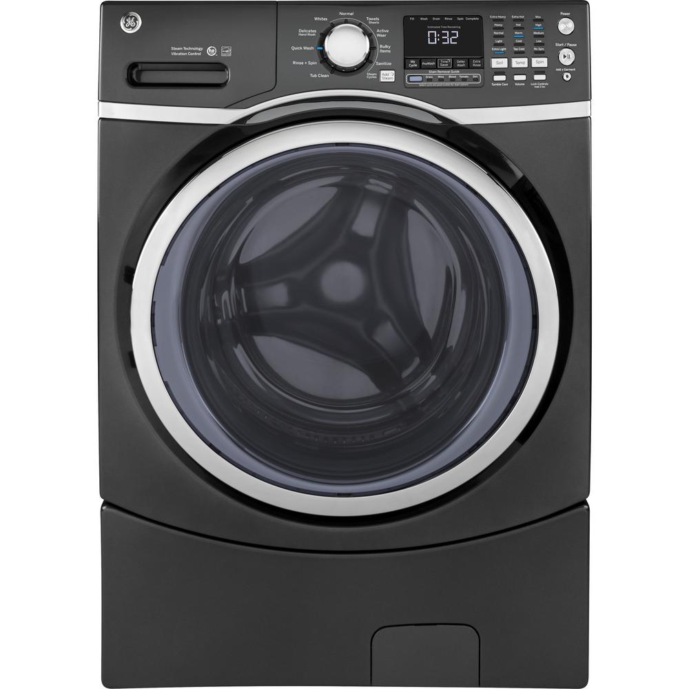 GE 4.5 cu. ft. High-Efficiency Diamond Gray Front Load Washing Machine with Steam, ENERGY STAR