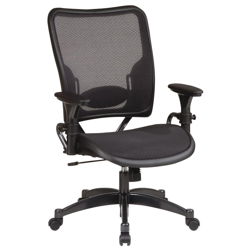 Office Star Products Black Airgrid Back Office Chair 6216 The Home Depot