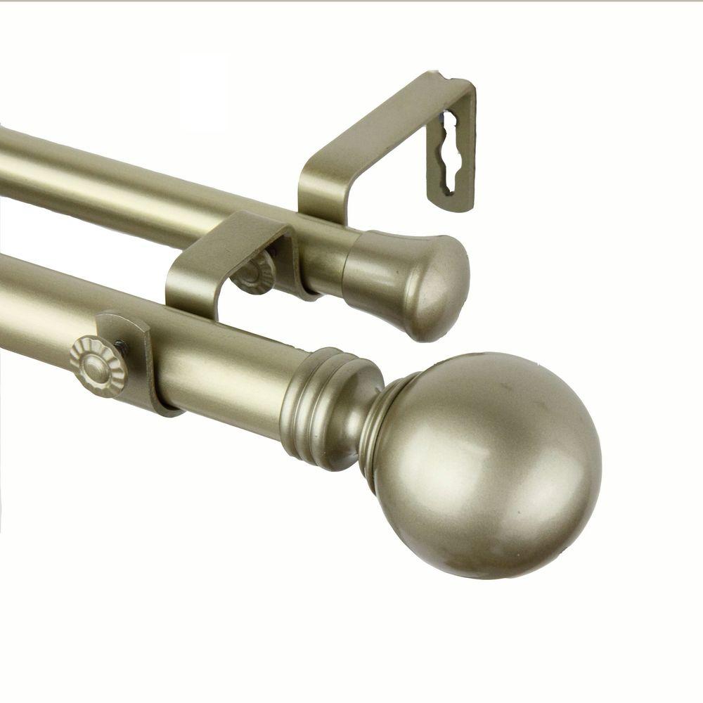 Rod Desyne 160 In 240 In 1 In Globe Double Curtain Rod Set In