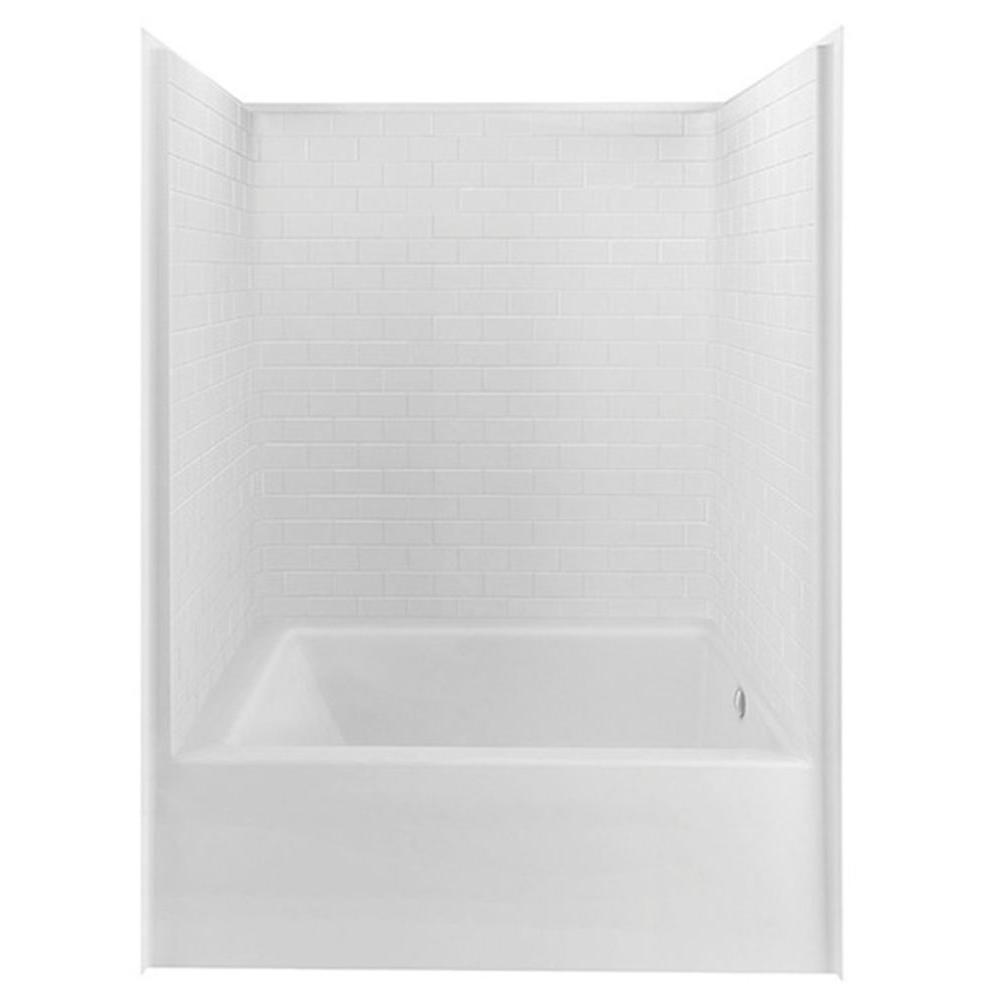 American Standard 5 ft. Right Drain Seated Shower in White3060SH.RW