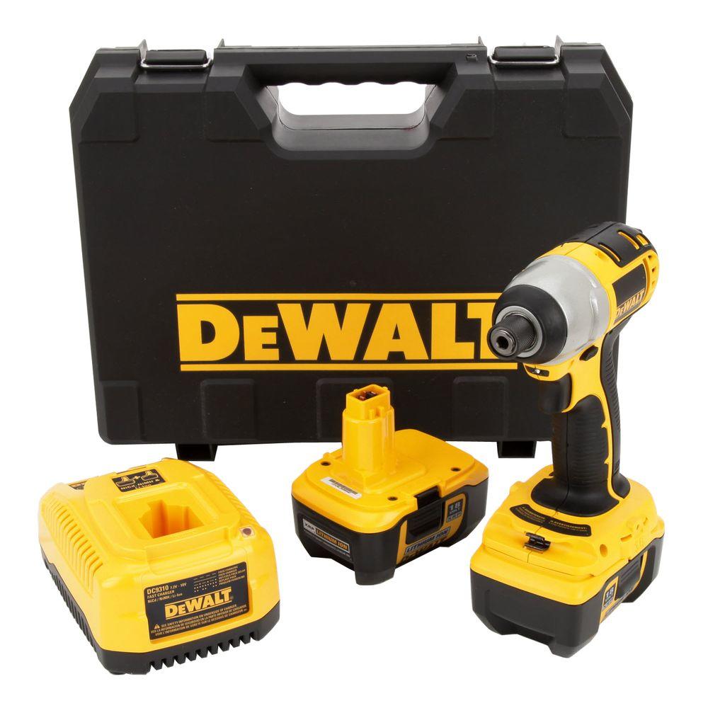 Dewalt 18 Volt Xrp Lithium Ion Cordless 1 4 In Impact Driver Kit With 2 Batteries 2ah 1 Hour