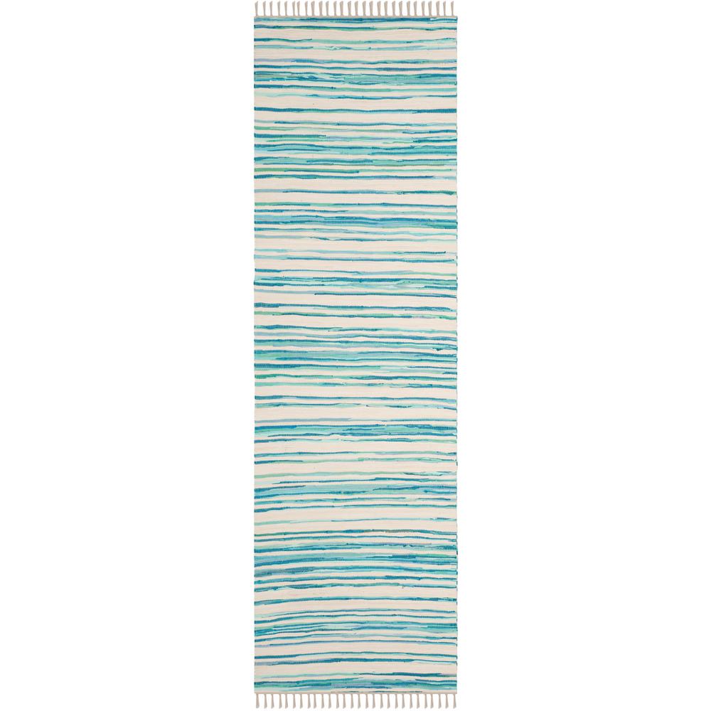 Safavieh Rag Rug Ivory/Green 2 ft. 3 in. x 11 ft. Runner RugRAR126D