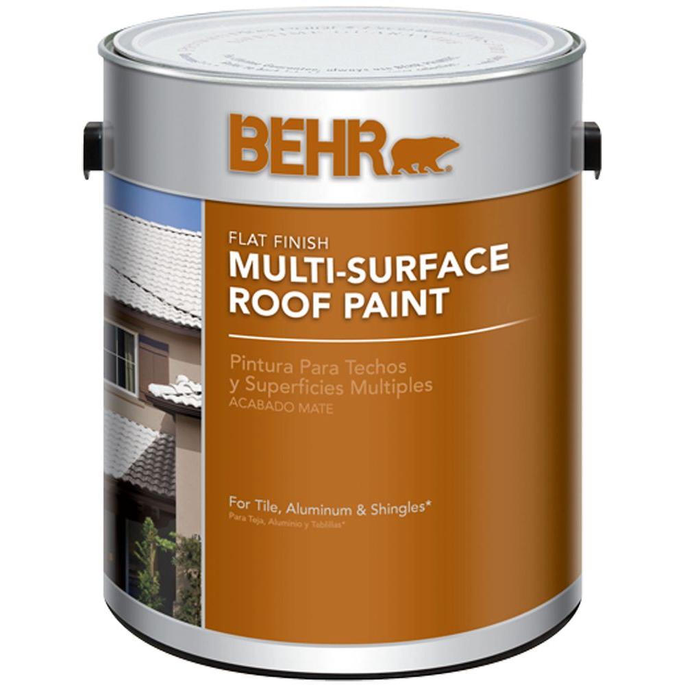 BEHR 1gal. White Reflective Flat MultiSurface Roof Paint06501 The