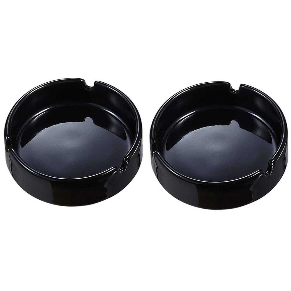 Visol San Black Ceramic Cigarette Ashtray (2Pack)VASH613X2 The Home Depot