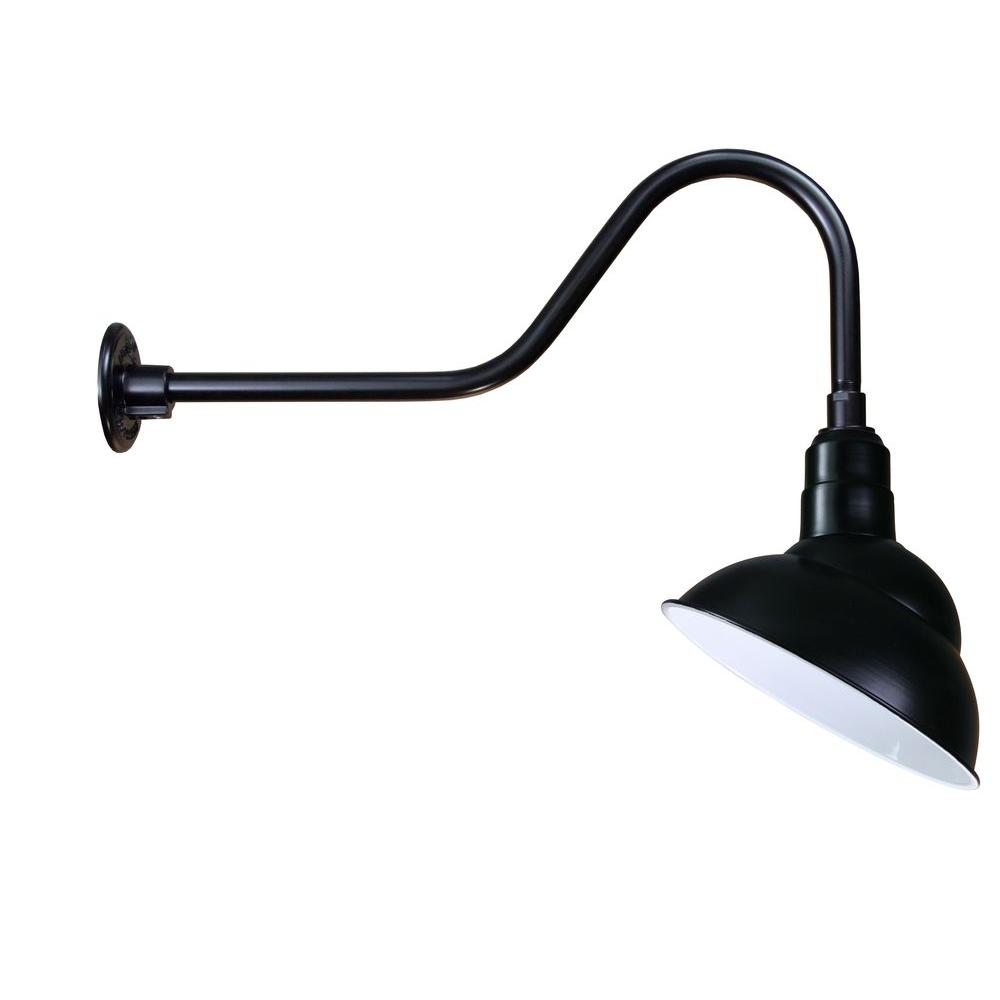 Illumine 1 Light Outdoor Black Wall Lantern Cli 242 The Home Depot Illumine 1 Light Outdoor Black Wall Lantern