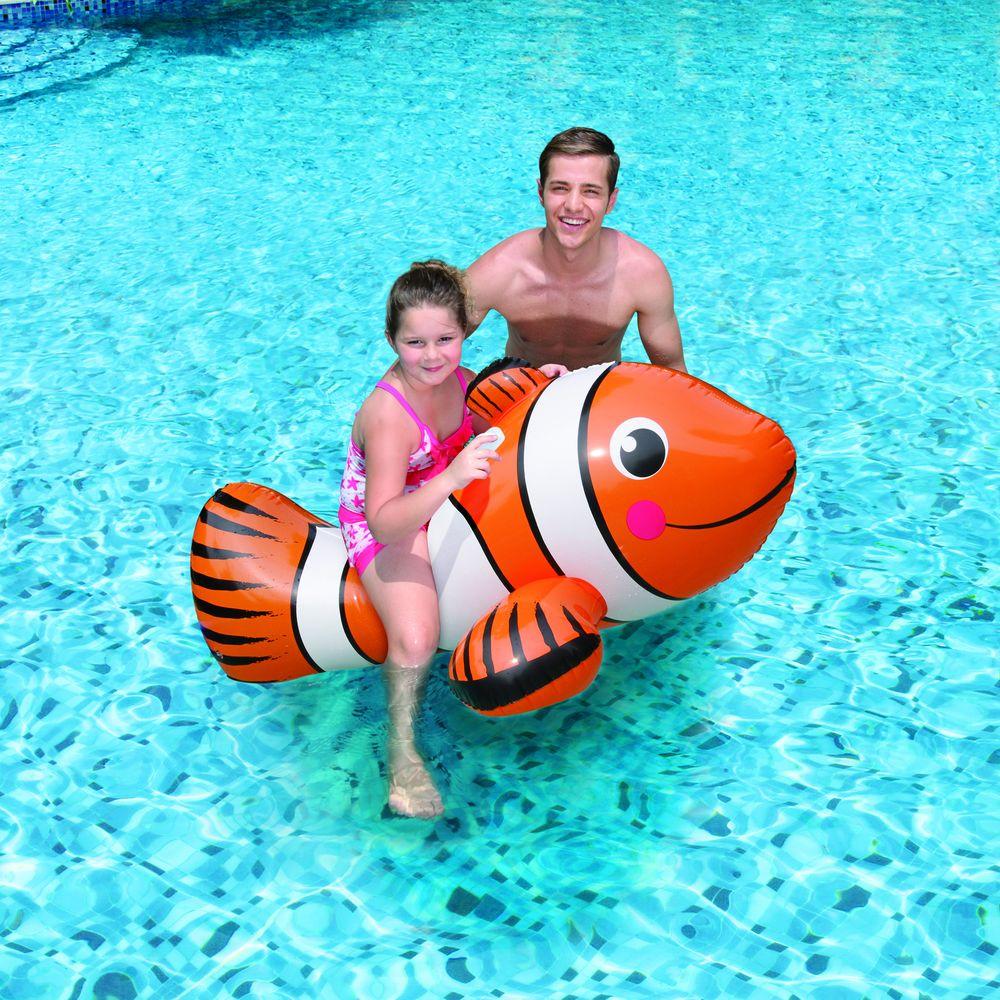 Blue Wave Clown Fish 67 in Inflatable  Ride On Pool  Toy 