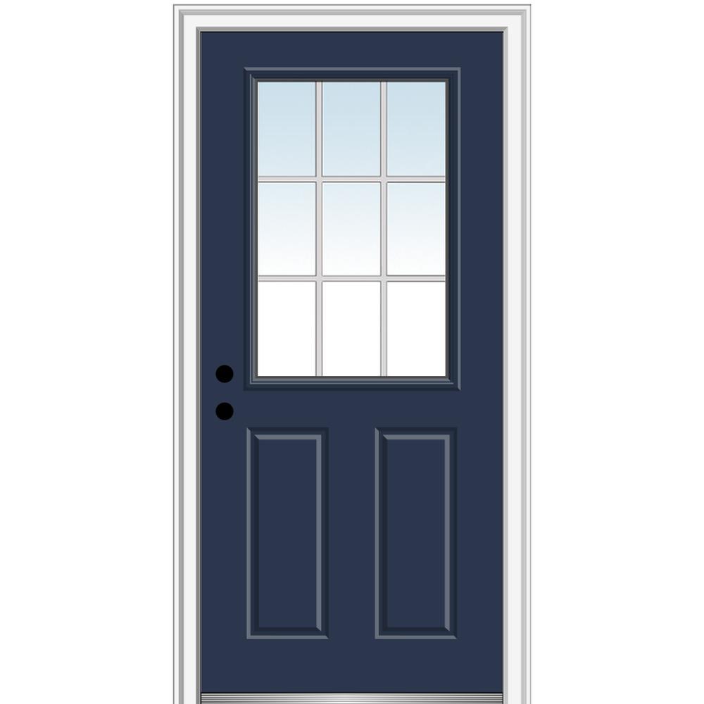 MMI Door 30 in. x 80 in. Grilles Between Glass RightHand Inswing 1/2