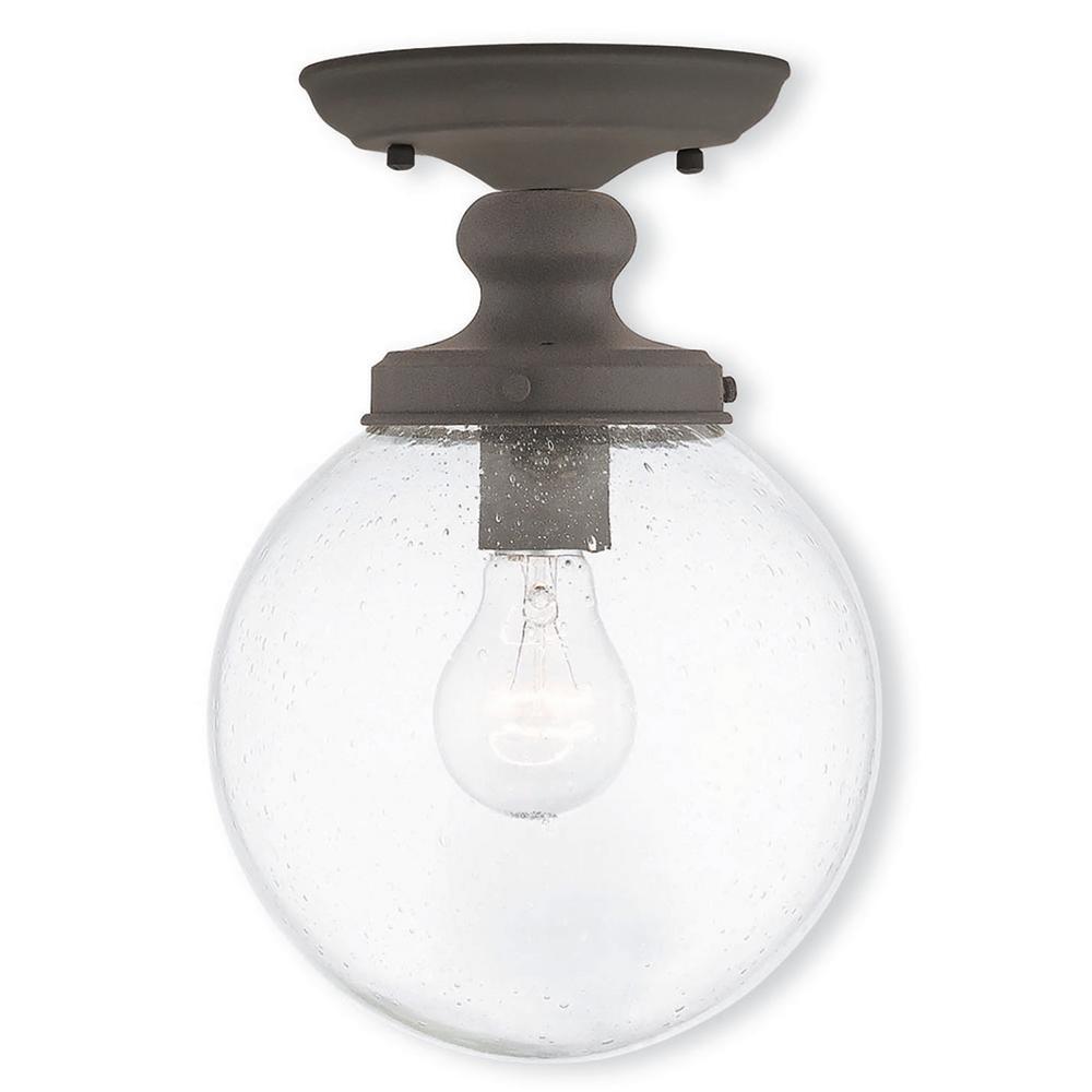Livex Lighting Northampton 1 Light Bronze Flush Mount Livex Lighting Northampton 1 Light Bronze Flush Mount