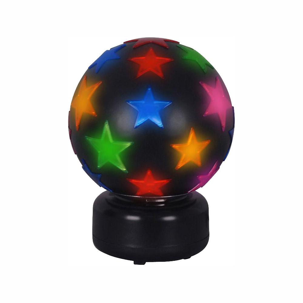 Alsy 11 in. Black Disco Ball Lamp with Multi Color Stars TTL 20